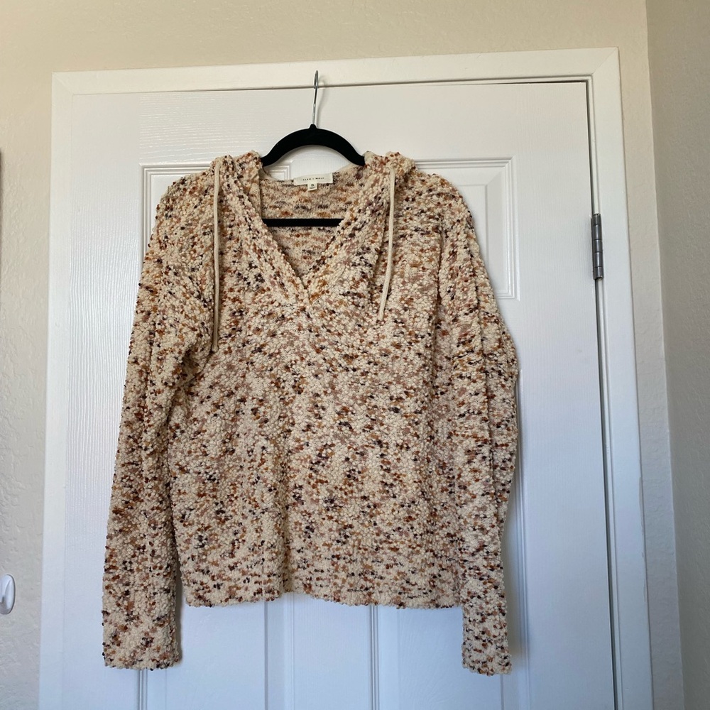 Cleo + Wolf Womens Popcorn Yarn Hoodie